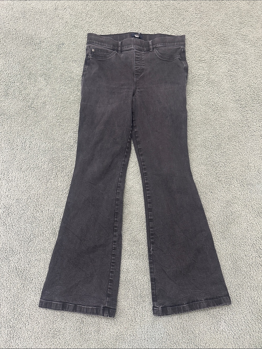 SPANX 20326R Flare in Clean Black Pull-on Stretch Jeans- Women's Size XL